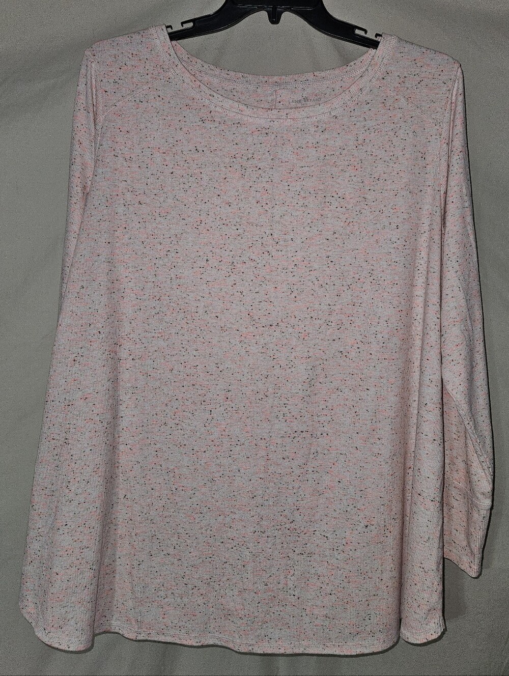 Lane Brant Women’s Soft Crewneck Long-Sleeve Top - Pink Speckle